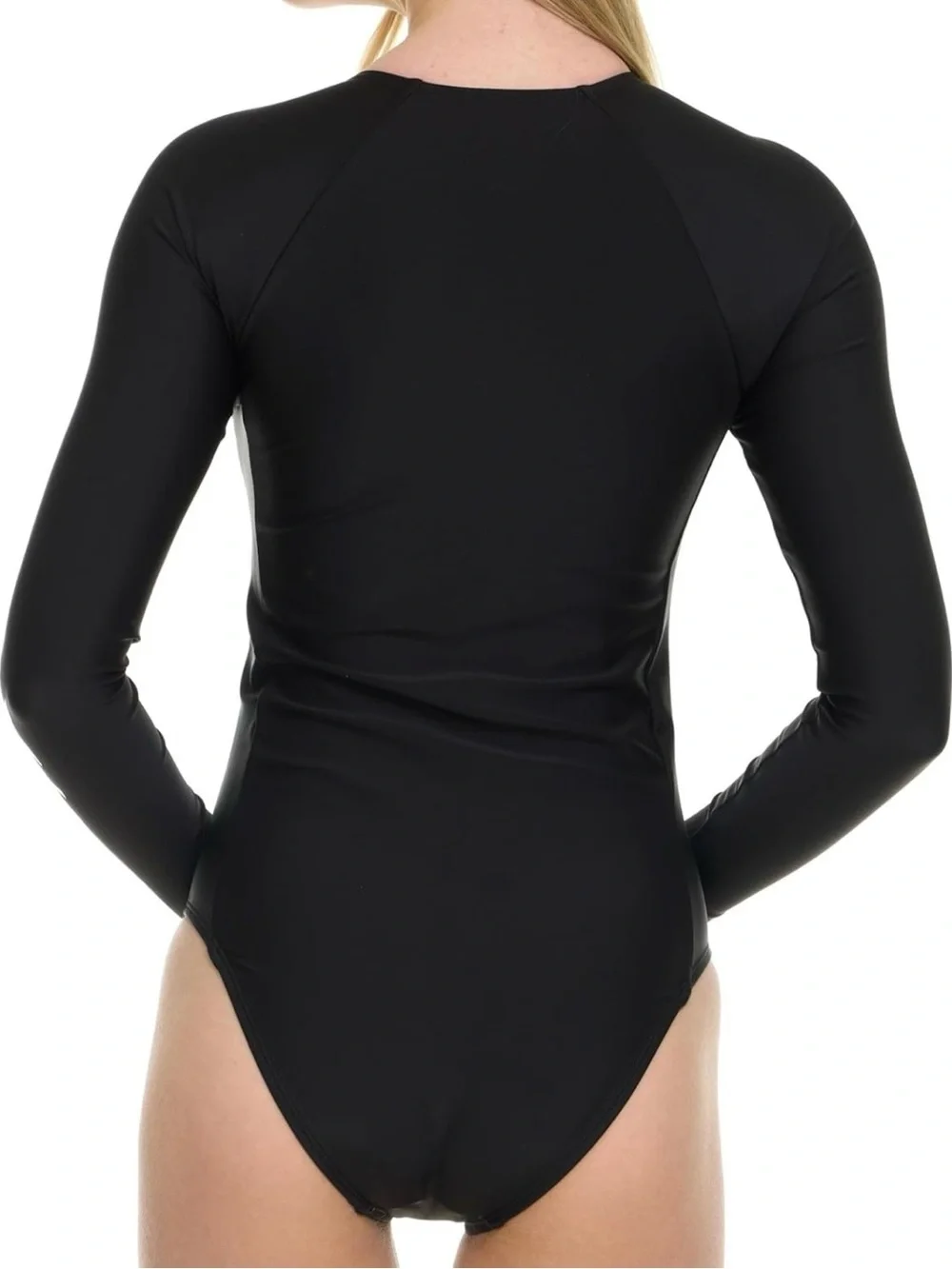 Hurley Long‑Sleeve One‑Piece Swimsuit • Black • Zip Front • Size M - Picture 2 of 13